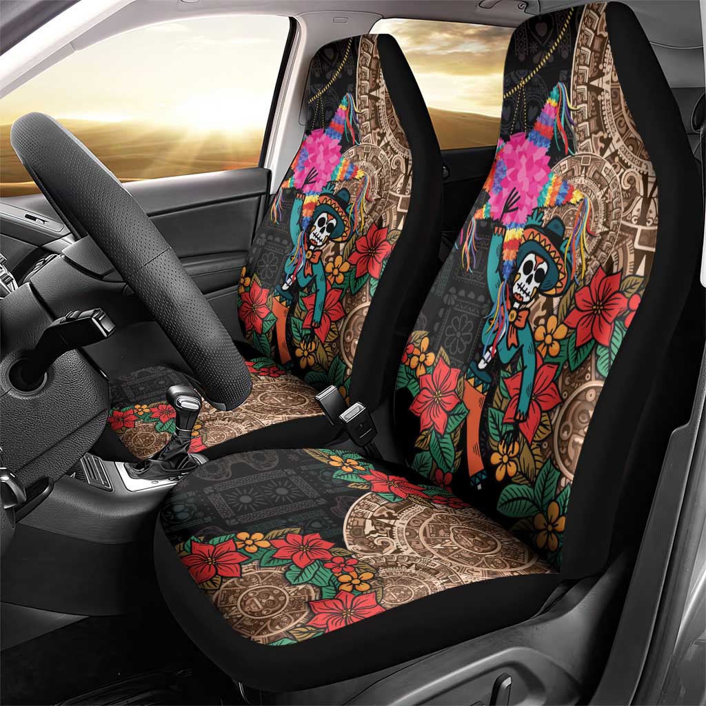Las Posadas Car Seat Cover Pinata With Mexican Aztec Circle - Wonder Print Shop