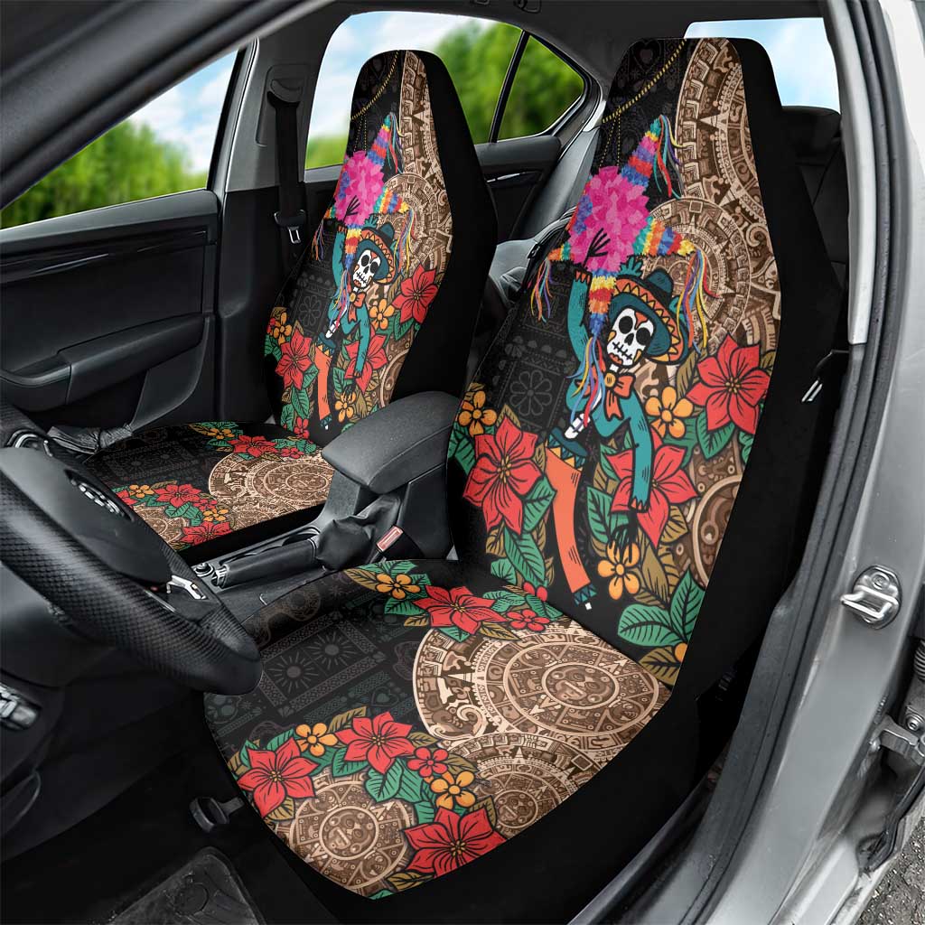 Las Posadas Car Seat Cover Pinata With Mexican Aztec Circle - Wonder Print Shop