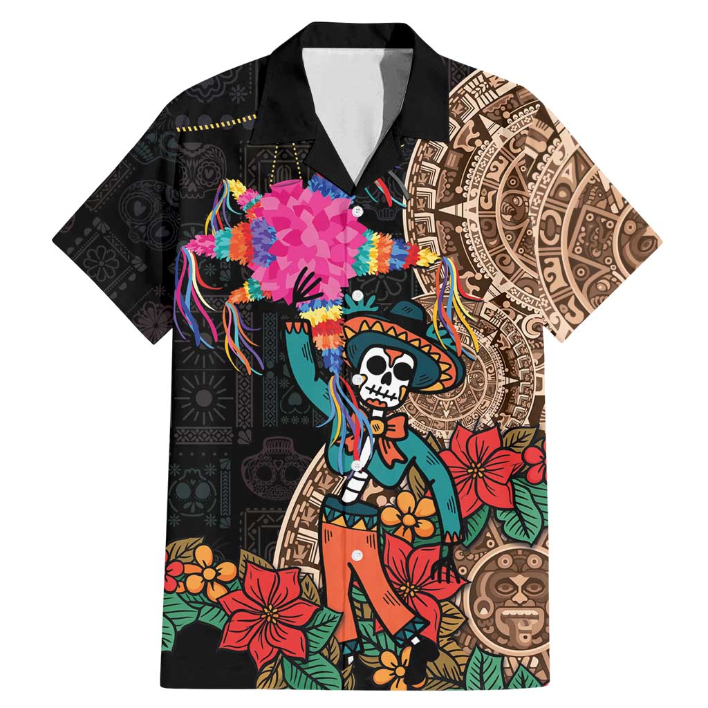Las Posadas Family Matching Mermaid Dress and Hawaiian Shirt Pinata With Mexican Aztec Circle - Wonder Print Shop