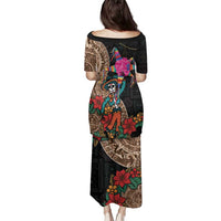 Las Posadas Family Matching Puletasi and Hawaiian Shirt Pinata With Mexican Aztec Circle - Wonder Print Shop