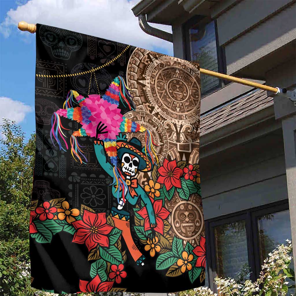 Las Posadas Garden Flag Pinata With Mexican Aztec Circle - Wonder Print Shop