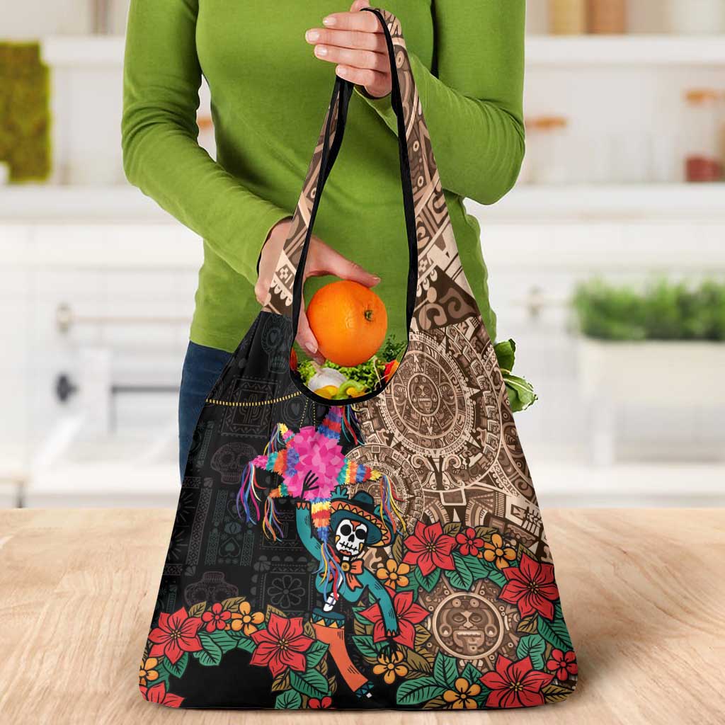 Las Posadas Grocery Bag Pinata With Mexican Aztec Circle