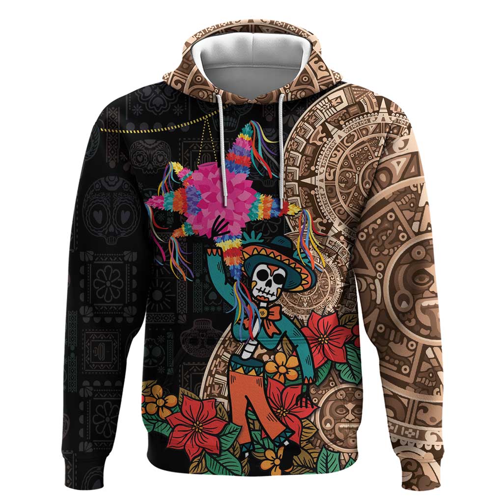 Las Posadas Hoodie Pinata With Mexican Aztec Circle - Wonder Print Shop