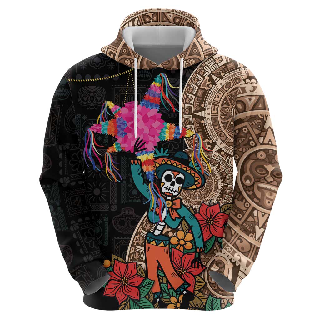 Las Posadas Hoodie Pinata With Mexican Aztec Circle - Wonder Print Shop