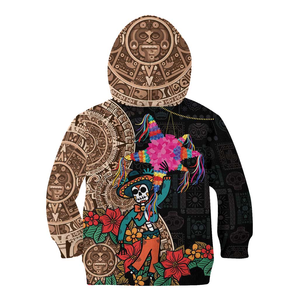 Las Posadas Kid Hoodie Pinata With Mexican Aztec Circle - Wonder Print Shop