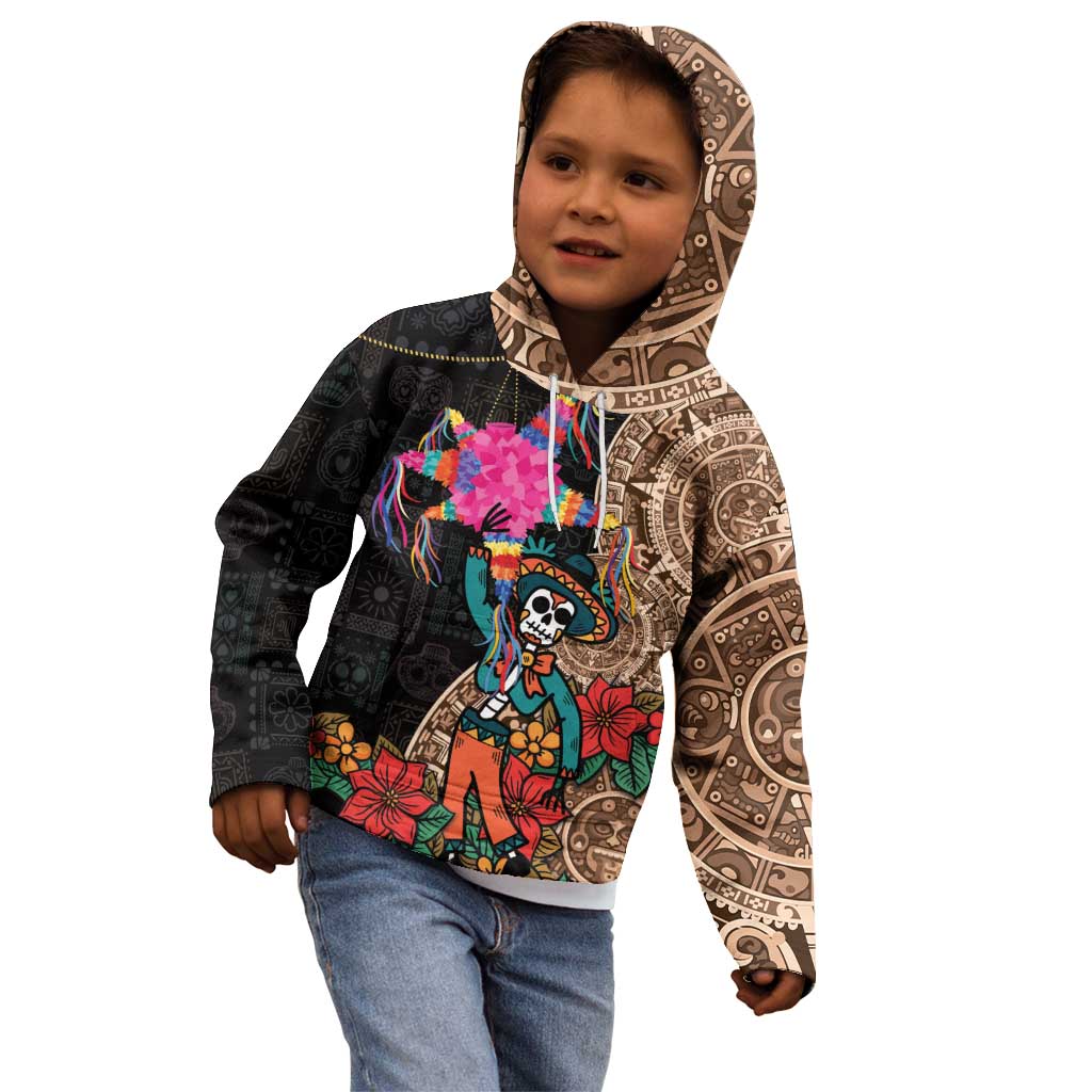Las Posadas Kid Hoodie Pinata With Mexican Aztec Circle - Wonder Print Shop