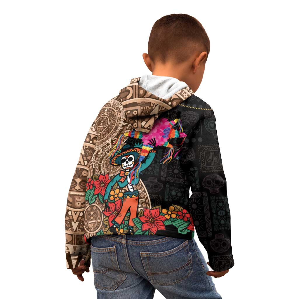 Las Posadas Kid Hoodie Pinata With Mexican Aztec Circle - Wonder Print Shop