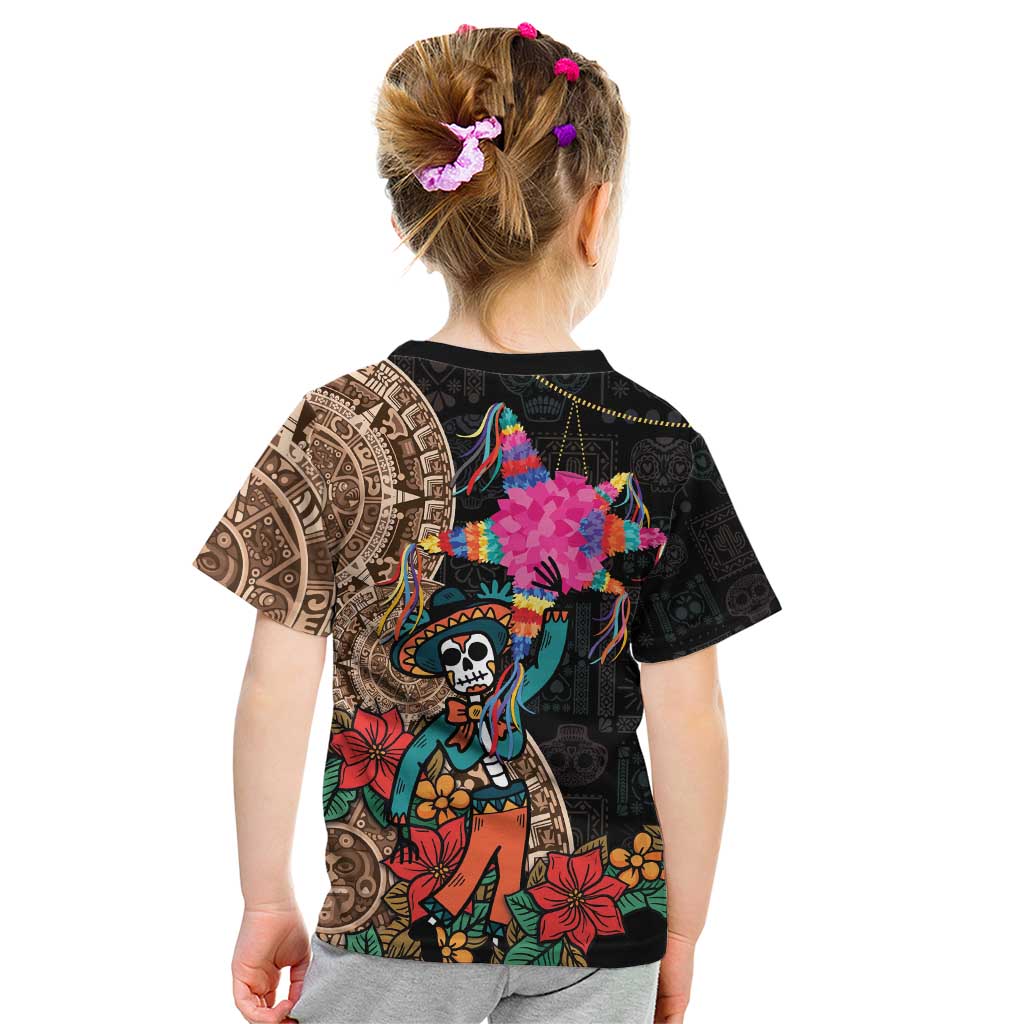 Las Posadas Kid T Shirt Pinata With Mexican Aztec Circle - Wonder Print Shop