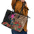 Las Posadas Leather Tote Bag Pinata With Mexican Aztec Circle - Wonder Print Shop