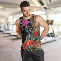 Las Posadas Men Tank Top Pinata With Mexican Aztec Circle - Wonder Print Shop