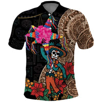 Las Posadas Polo Shirt Pinata With Mexican Aztec Circle - Wonder Print Shop