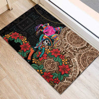 Las Posadas Rubber Doormat Pinata With Mexican Aztec Circle - Wonder Print Shop