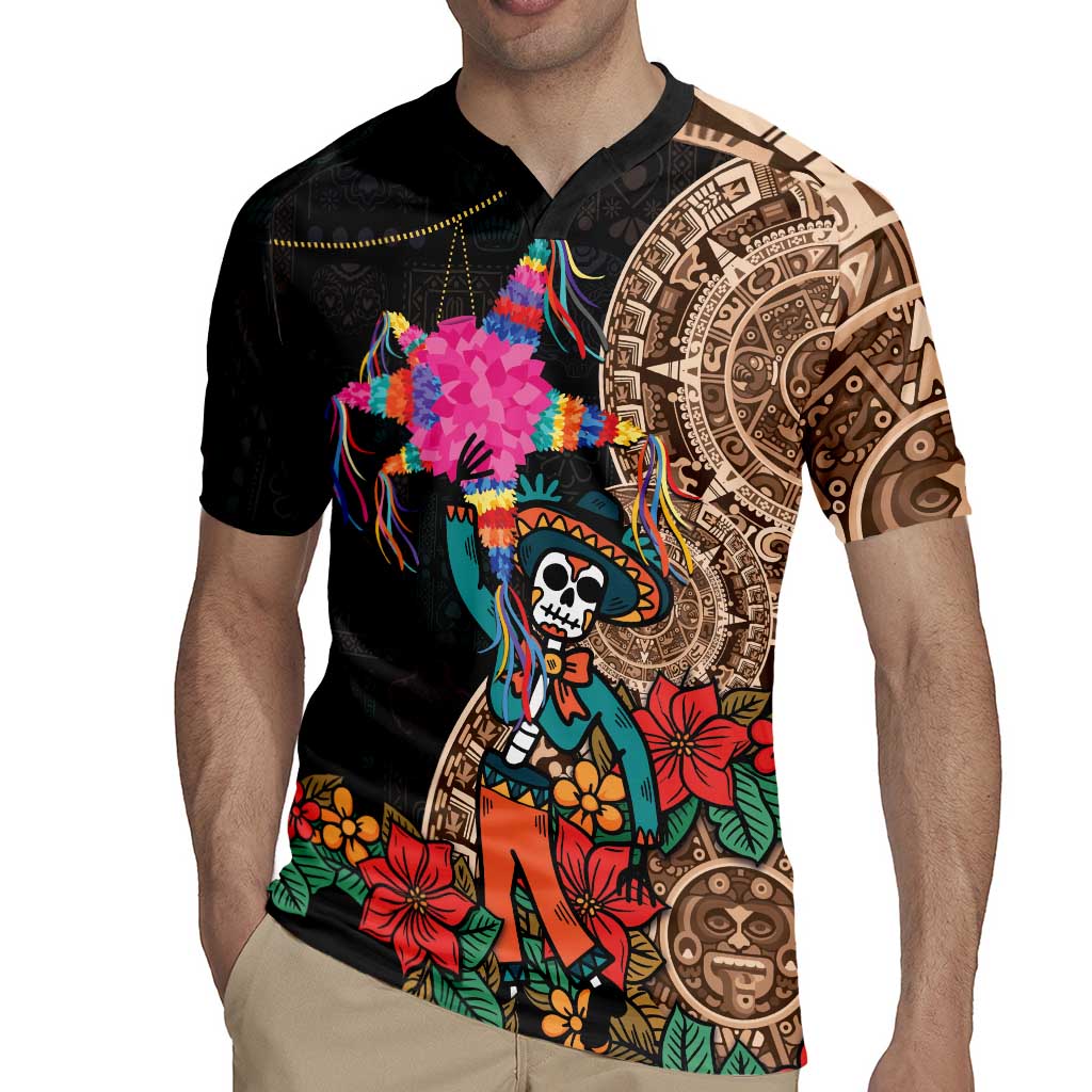 Las Posadas Rugby Jersey Pinata With Mexican Aztec Circle - Wonder Print Shop