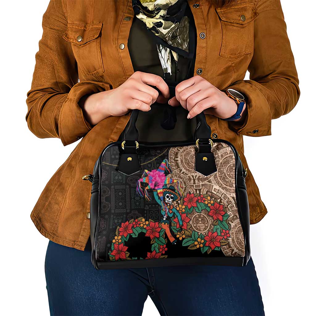 Las Posadas Shoulder Handbag Pinata With Mexican Aztec Circle