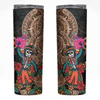 Las Posadas Skinny Tumbler Pinata With Mexican Aztec Circle - Wonder Print Shop