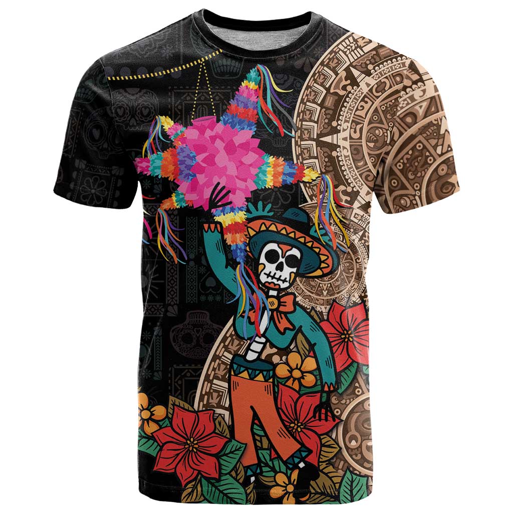 Las Posadas T Shirt Pinata With Mexican Aztec Circle - Wonder Print Shop