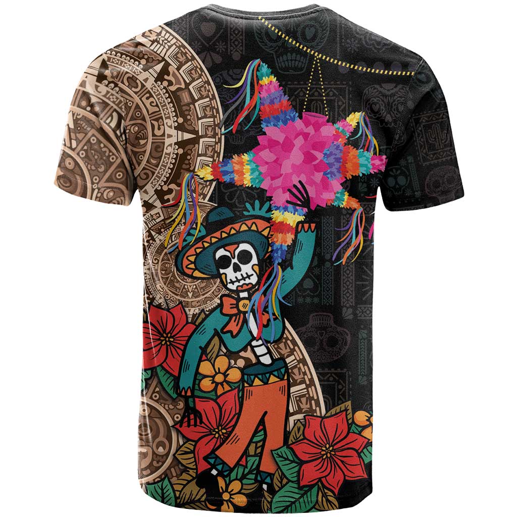 Las Posadas T Shirt Pinata With Mexican Aztec Circle - Wonder Print Shop