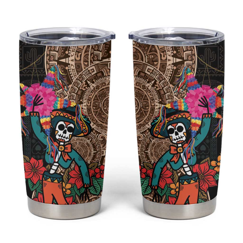 Las Posadas Tumbler Cup Pinata With Mexican Aztec Circle - Wonder Print Shop
