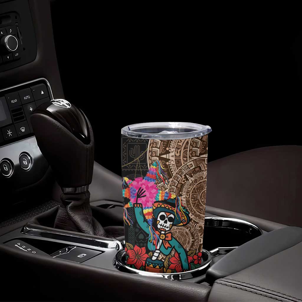 Las Posadas Tumbler Cup Pinata With Mexican Aztec Circle - Wonder Print Shop