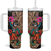Las Posadas Tumbler With Handle Pinata With Mexican Aztec Circle - Wonder Print Shop