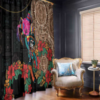 Las Posadas Window Curtain Pinata With Mexican Aztec Circle - Wonder Print Shop