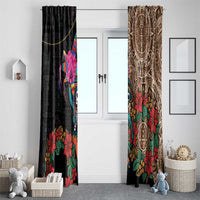 Las Posadas Window Curtain Pinata With Mexican Aztec Circle - Wonder Print Shop