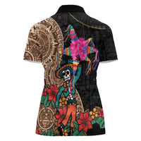 Las Posadas Women Polo Shirt Pinata With Mexican Aztec Circle - Wonder Print Shop