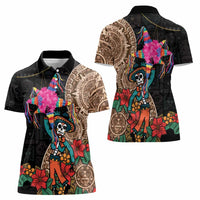 Las Posadas Women Polo Shirt Pinata With Mexican Aztec Circle - Wonder Print Shop