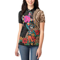 Las Posadas Women Polo Shirt Pinata With Mexican Aztec Circle - Wonder Print Shop