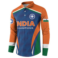 Custom India Cricket Button Sweatshirt The Men In Blue Champions - Wonder Print Shop