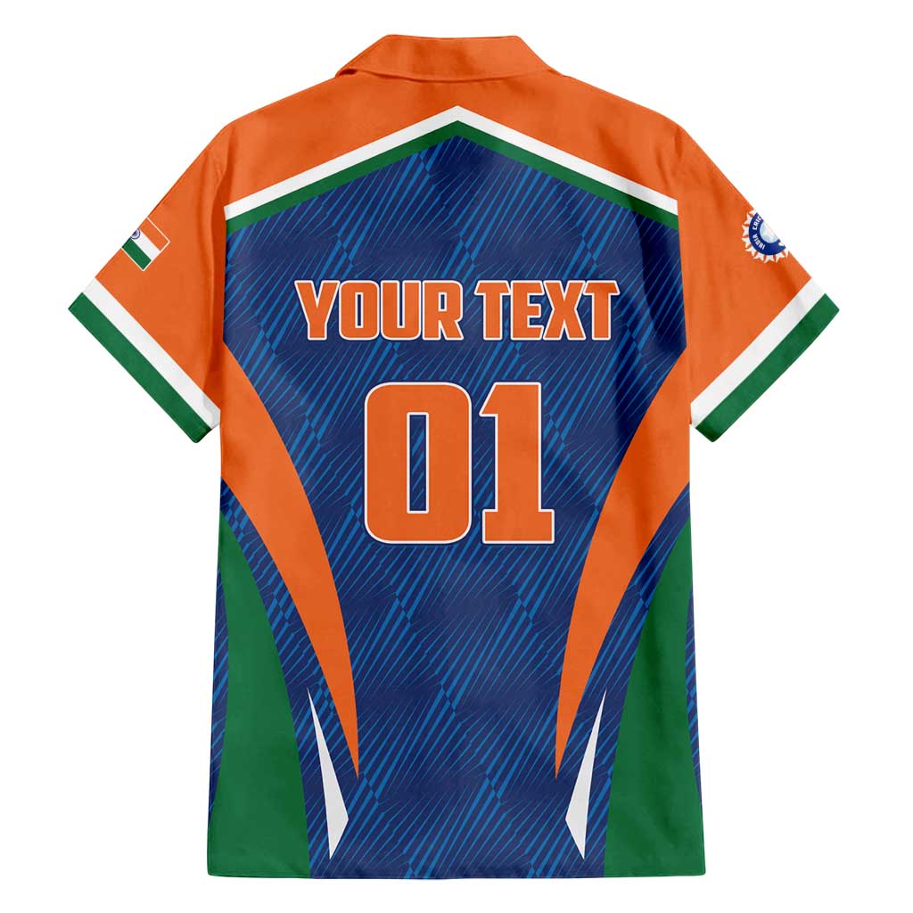 Custom India Cricket Family Matching Off Shoulder Short Dress and Hawaiian Shirt The Men In Blue Champions - Wonder Print Shop