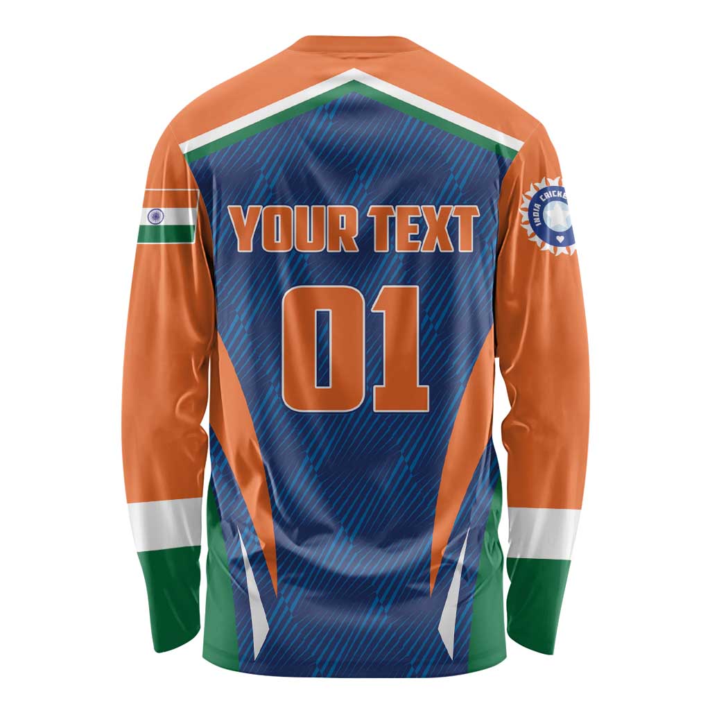 Custom India Cricket Long Sleeve Shirt The Men In Blue Champions - Wonder Print Shop