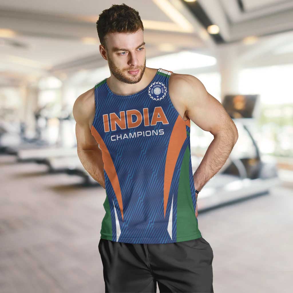 Custom India Cricket Men Tank Top The Men In Blue Champions - Wonder Print Shop
