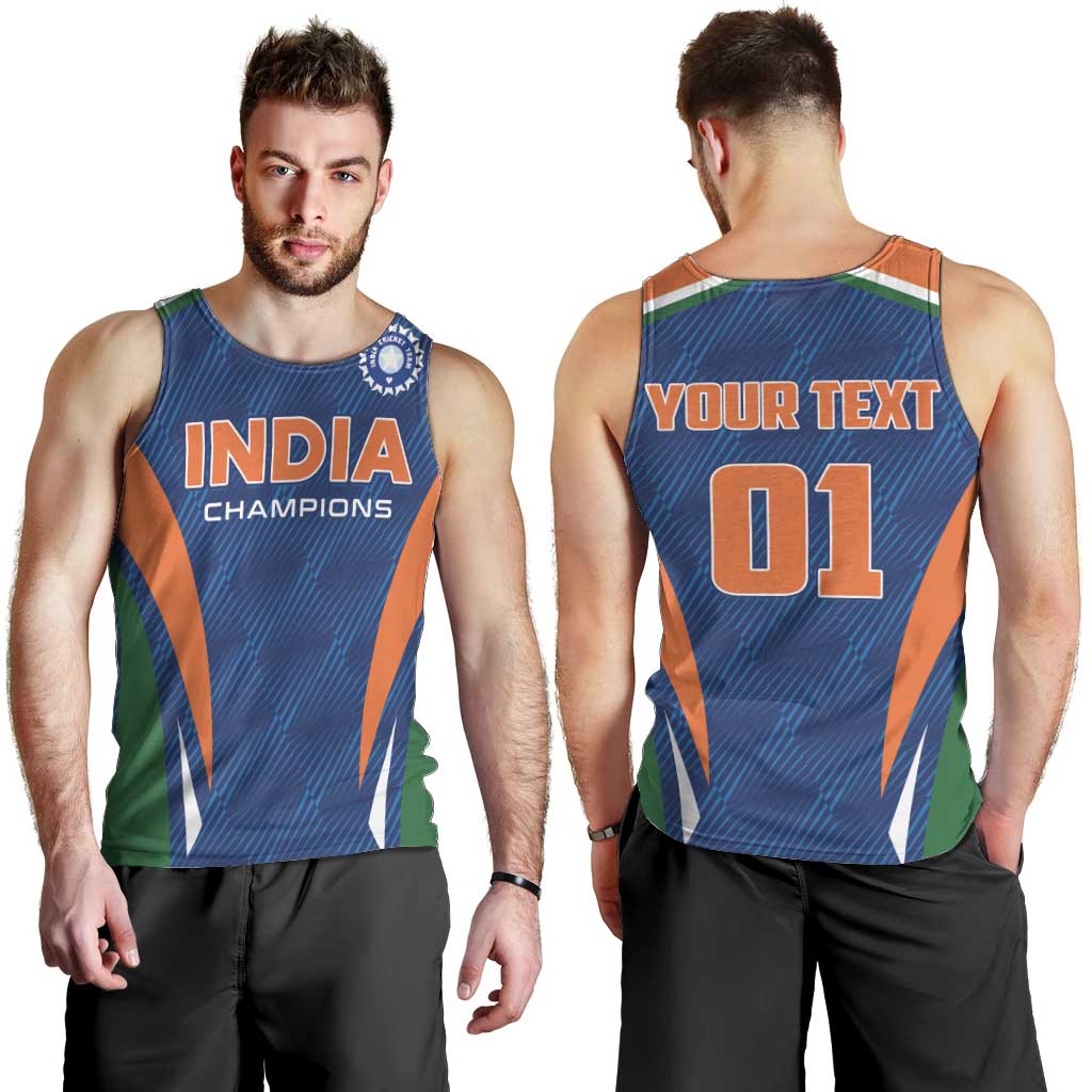 Custom India Cricket Men Tank Top The Men In Blue Champions - Wonder Print Shop
