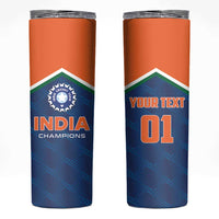 Custom India Cricket Skinny Tumbler The Men In Blue Champions - Wonder Print Shop