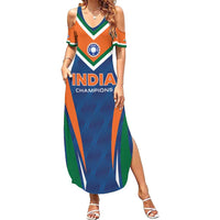 Custom India Cricket Summer Maxi Dress The Men In Blue Champions - Wonder Print Shop