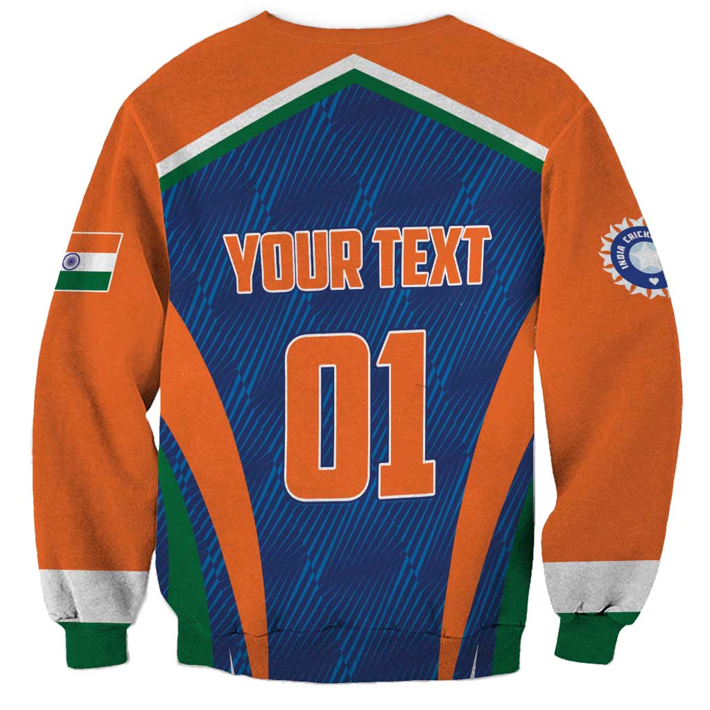 Custom India Cricket Sweatshirt The Men In Blue Champions - Wonder Print Shop
