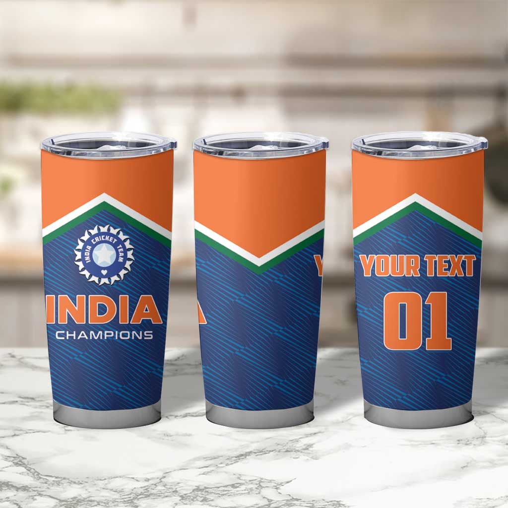 Custom India Cricket Tumbler Cup The Men In Blue Champions - Wonder Print Shop