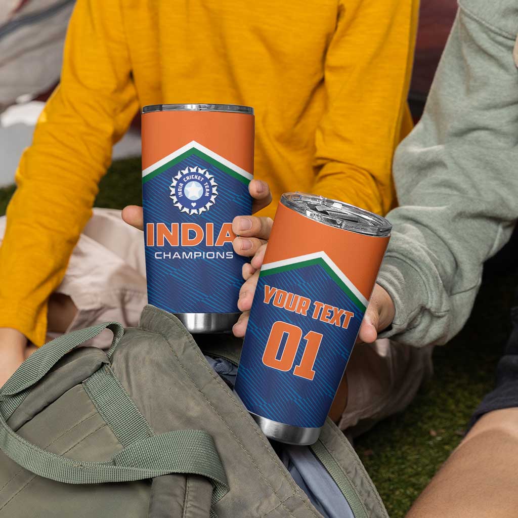 Custom India Cricket Tumbler Cup The Men In Blue Champions - Wonder Print Shop