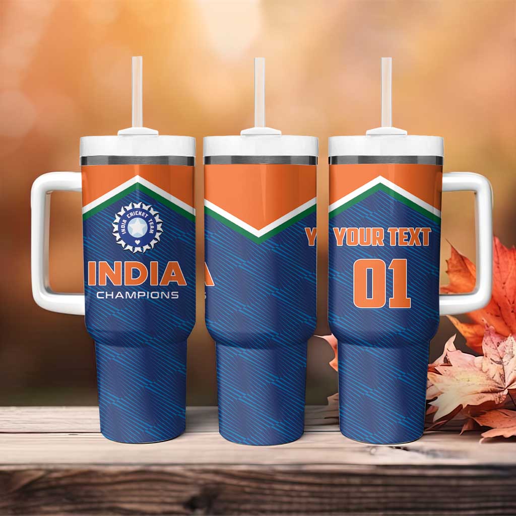 Custom India Cricket Tumbler With Handle The Men In Blue Champions - Wonder Print Shop