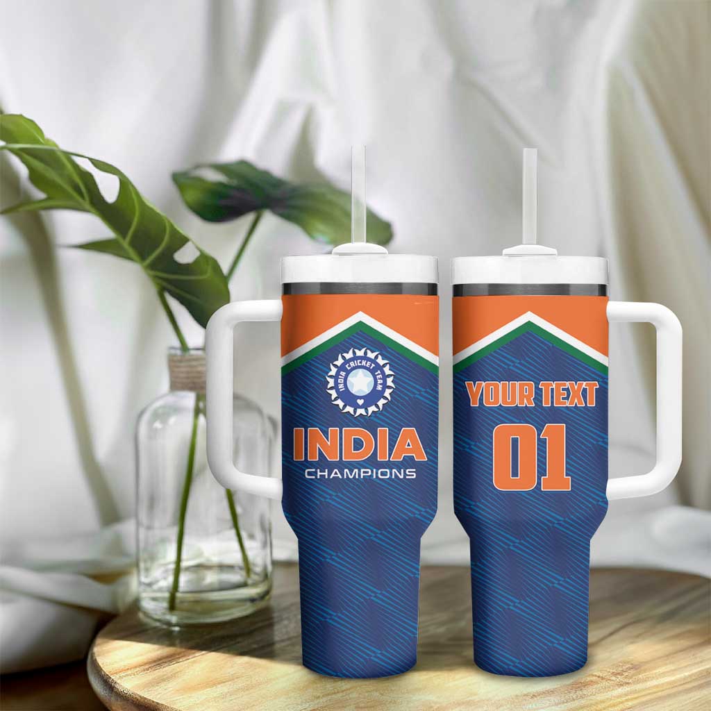 Custom India Cricket Tumbler With Handle The Men In Blue Champions - Wonder Print Shop