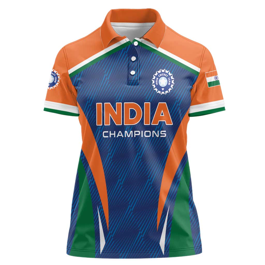 Custom India Cricket Women Polo Shirt The Men In Blue Champions - Wonder Print Shop