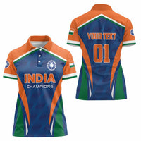 Custom India Cricket Women Polo Shirt The Men In Blue Champions - Wonder Print Shop