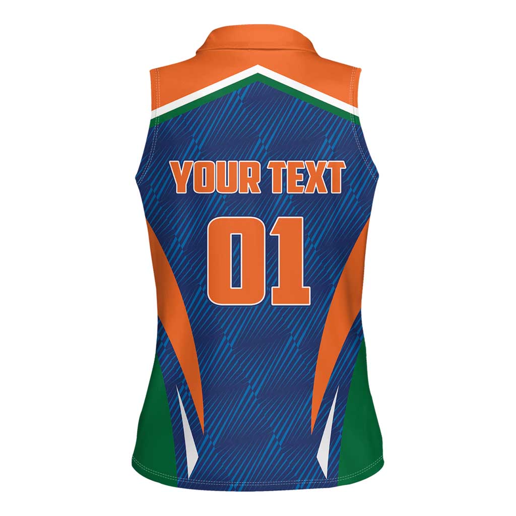 Custom India Cricket Women Sleeveless Polo Shirt The Men In Blue Champions - Wonder Print Shop