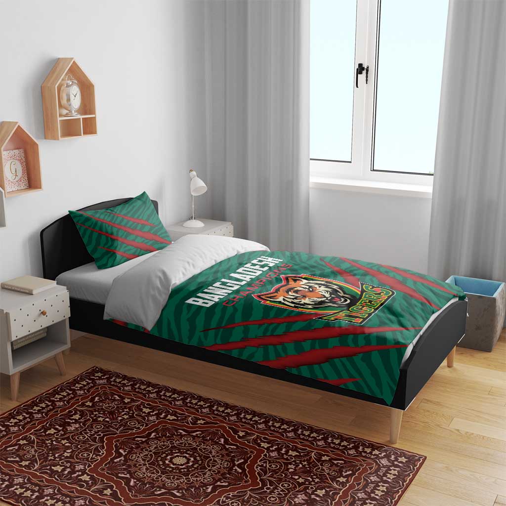 Bangladesh Cricket Bedding Set The Tigers Go Champions - Wonder Print Shop