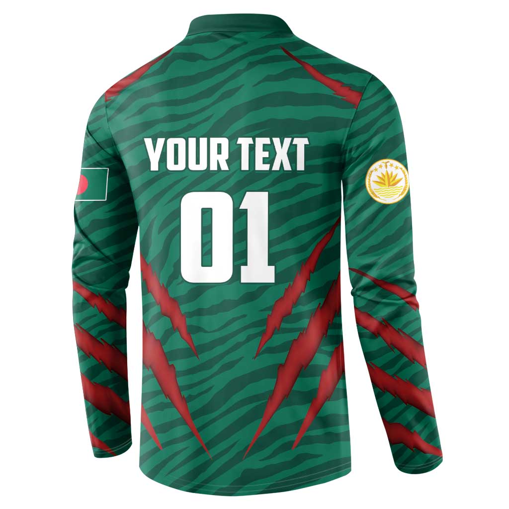 Custom Bangladesh Cricket Button Sweatshirt The Tigers Go Champions - Wonder Print Shop