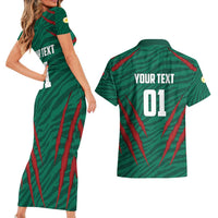 Custom Bangladesh Cricket Couples Matching Short Sleeve Bodycon Dress and Hawaiian Shirt The Tigers Go Champions - Wonder Print Shop