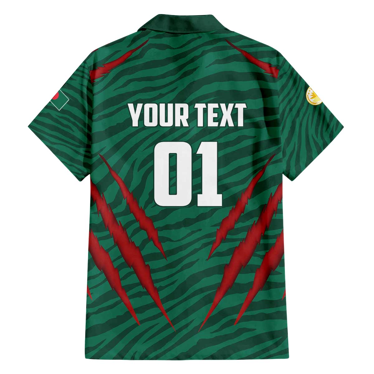 Custom Bangladesh Cricket Family Matching Off The Shoulder Long Sleeve Dress and Hawaiian Shirt The Tigers Go Champions - Wonder Print Shop