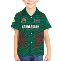 Custom Bangladesh Cricket Family Matching Off The Shoulder Long Sleeve Dress and Hawaiian Shirt The Tigers Go Champions - Wonder Print Shop