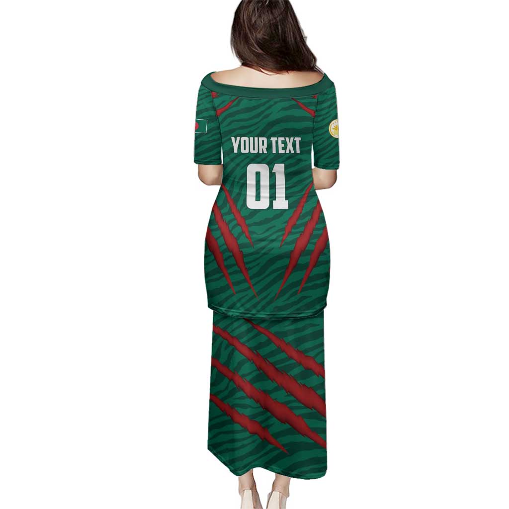 Custom Bangladesh Cricket Family Matching Puletasi and Hawaiian Shirt The Tigers Go Champions - Wonder Print Shop